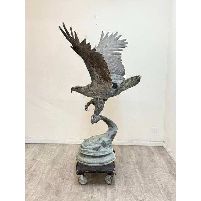 1980s Life Size Bronze Eagle For Sale - Image 5 of 11