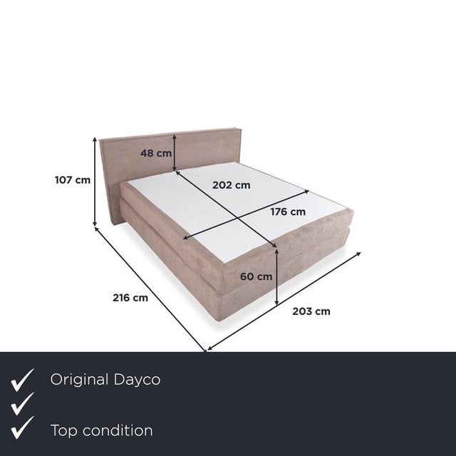 Here you get a box spring bed from the Avalon series by the manufacturer Dayco, whose gray-beige fabric upholstery adds a...
