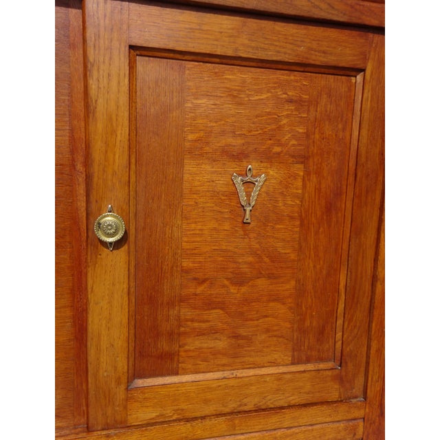 Vintage Oak and Veneer Sideboard with Gilt Handles, 1950s For Sale - Image 10 of 18