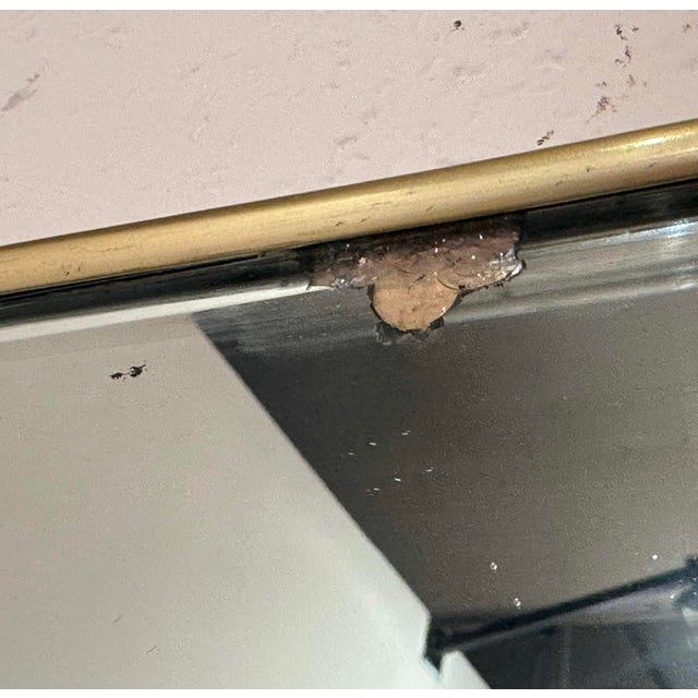 Shaped Brass Mirror, 1950s For Sale - Image 10 of 13