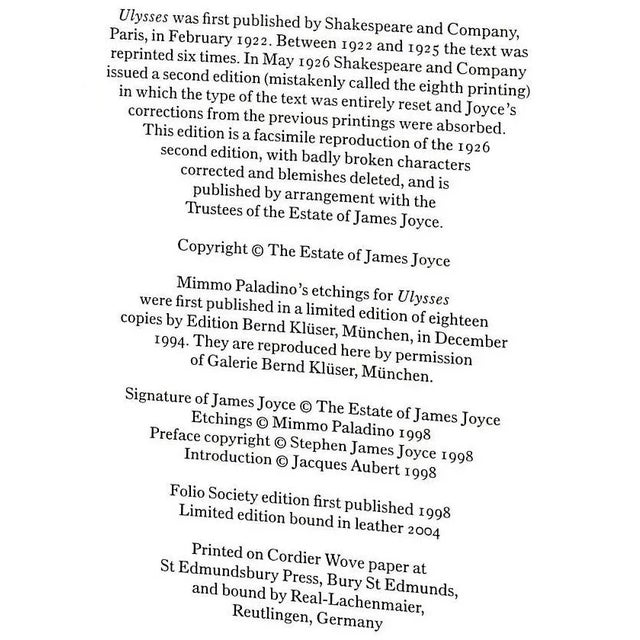 "Ulysses" 1998 Joyce, James For Sale - Image 9 of 12