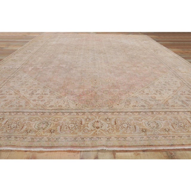 Textile Early 20th Century Antique Persian Tabriz Rug, 08'10 X 09'10 For Sale - Image 7 of 9