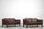 Brown Set of Vintage Scandinavian Leather Sofas, 1970s For Sale - Image 8 of 18