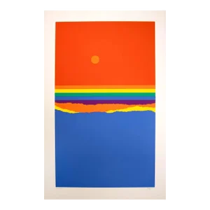 Richard Kozlow Spectrum Modernist Abstract Serigraph 1/1 Unframed 1980s