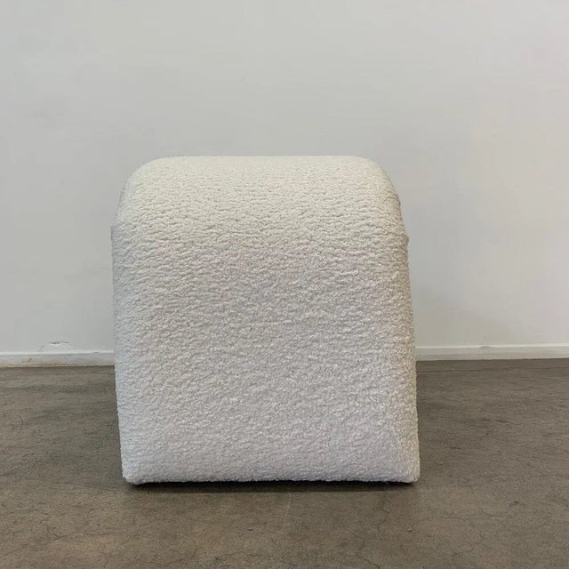 Custom Made Waterfall Bench in Sherpa For Sale - Image 11 of 13