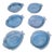Blue Ceramic Fish Plates by Aimé De Grimaud, France, 1970, Set of 6 For Sale