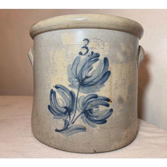 Up for sale is a wonderful antique 19th century handmade 3 gallon stoneware pottery crock by Jacob Zipf, Union Pottery,...
