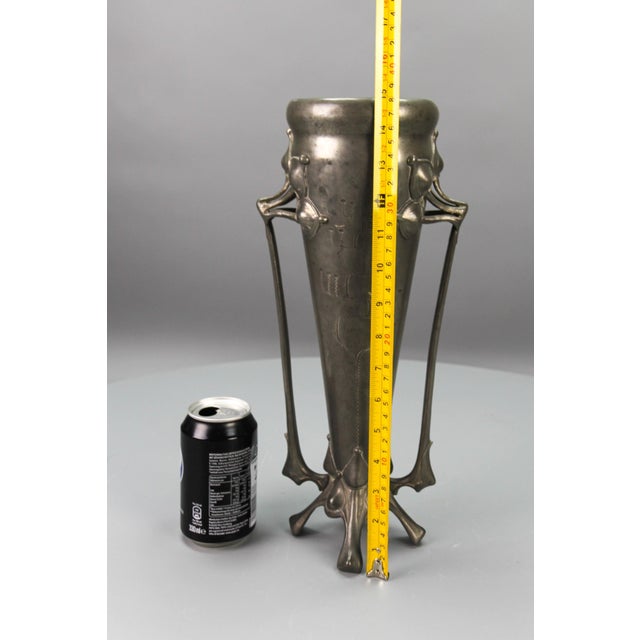 Art Nouveau Pewter Vase with Plant Motifs, Early 20th Century For Sale - Image 14 of 18