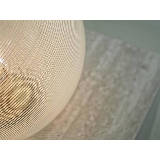 1970s Swirl Murano Glass Globe Table Lamp attributed to Venini, Italy, 1970s For Sale - Image 5 of 8