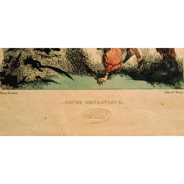Songe Drolatique is an original hand-colored lithograph, realized by Henry Monnier in 1830, an additional plate from La...