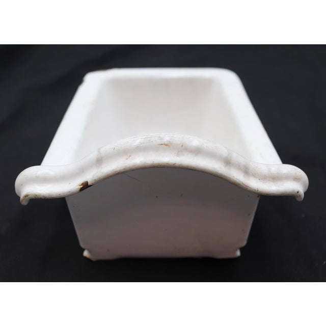 Metal Antique Enameled Cast Iron Arched Bathtub Recessed Soap Dish For Sale - Image 7 of 7