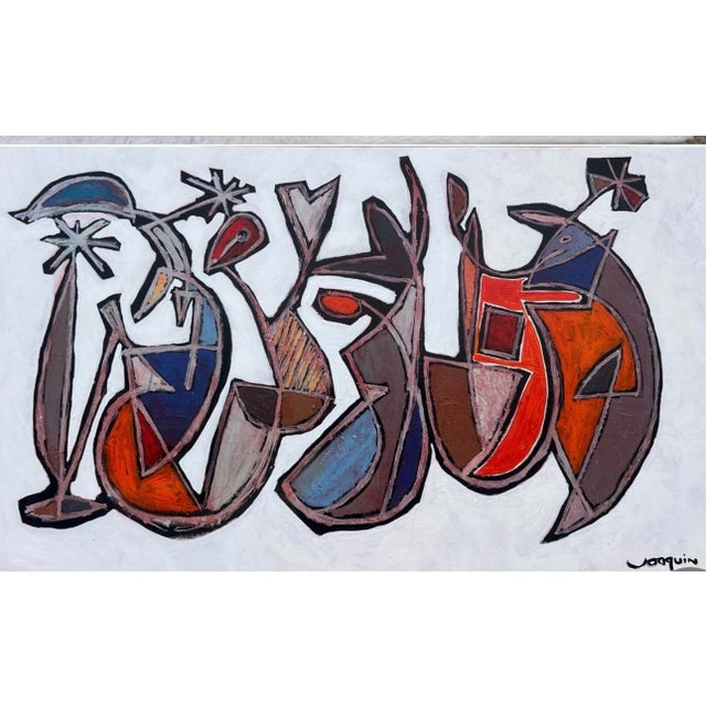 Abstract Kenneth Joaquin Large Abstract Mid-Century Painting (36” X 60”) For Sale - Image 3 of 9