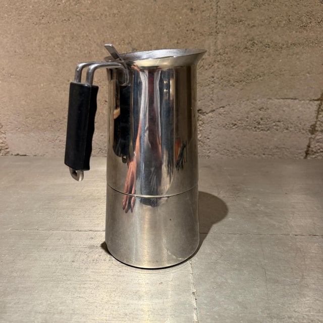 Alessi Vintage Gaggia Stainless Steel Stovetop Espresso Maker Inox Moka Pot For Sale - Image 4 of 13
