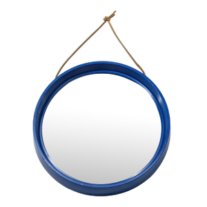 1980s Memphis Style Cobalt Blue Plastic Framed Mirror