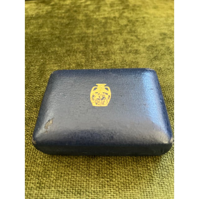 Vintage Wedgwood British Royal Gold Plate & Green Jasper Cufflinks OriginalCase For Sale - Image 9 of 18