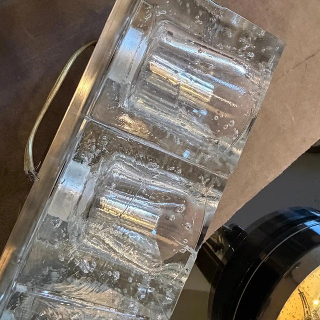 Gaetano Sciolari Two 1960s Mid-Century Modern Heavy Murano Glass Italian Wall Sconces by Sciolari For Sale - Image 4 of 18