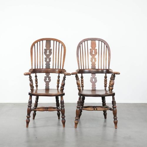Antique English Highback Windsor Chairs, 18th Century, Set of 2 For Sale - Image 18 of 18