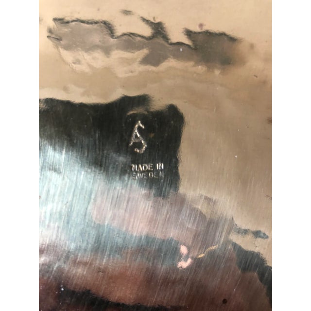 Mid 20th Century Mid Century Swedish Brass Copper Tray For Sale - Image 5 of 6