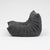 Ligne Roset Authentic Restored Togo Fireside Chair and Ottoman in Shadow Grey Microfibre - Vintage Ligne Roset For Sale - Image 4 of 16