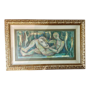 Emmanuel Romano Mid Century Mixed Media Painting