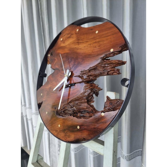 Orbit of Time – One-of-a-Kind Handcrafted Driftwood Wall Clock Sculpture For Sale - Image 10 of 18