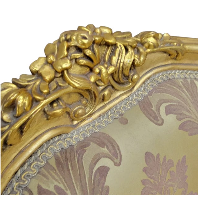 Antique French Regency Style Carved Gilded 5 Piece Parlor Set For Sale - Image 12 of 16