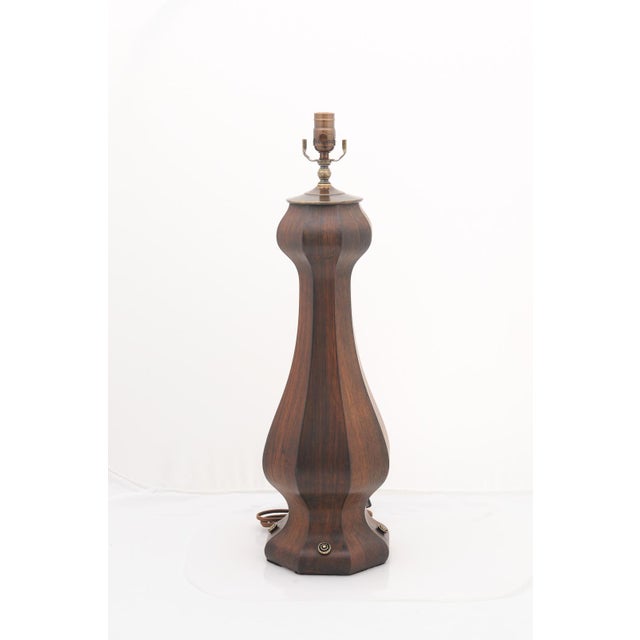 Pair of Early 20th Century Mahogany Trestle Lamps - England For Sale - Image 4 of 10