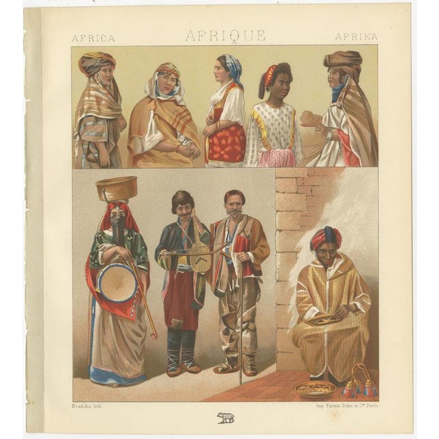 Racinet, Afrique: North African Costumes & Figures, 1888, Lithographs, Set of 4 For Sale - Image 4 of 9