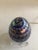 Art Deco 1980s Pulled Feather Painted Art Glass Egg Light on Lucite Base For Sale - Image 3 of 5