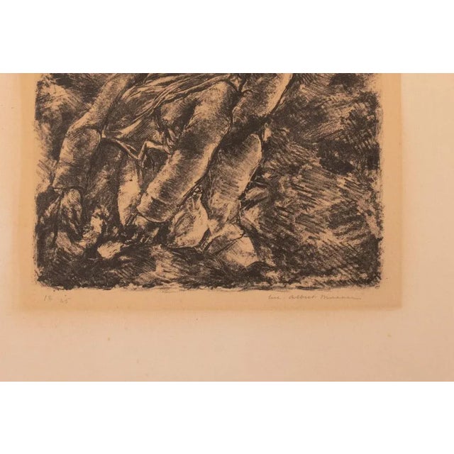 Soldiers is an Lithograph on ivory-colored paper realized by Luc Albert Moreau. The artwork is in good condition. Hand-...