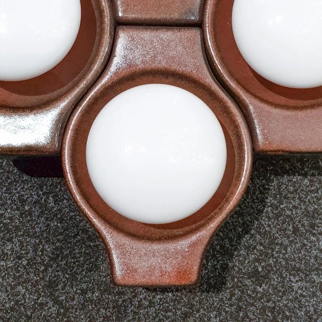 Mid-Century Wall Light or Ceiling Lamp in Brown Ceramic by Cari Zalloni for Leola, 1960s For Sale - Image 6 of 16