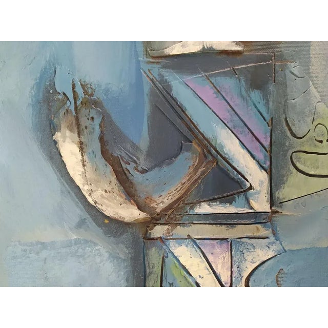 Textile Hector Ramirez Ortega, Composition, 1990, Mixed Media on Canvas For Sale - Image 7 of 8