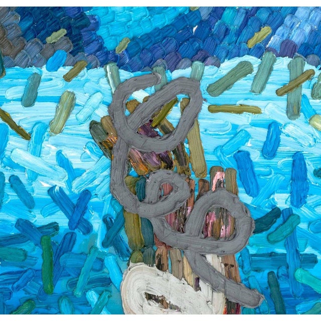 Contemporary Lily Ramirez "Ocean, Border and Barbed Wire" Oil For Sale - Image 3 of 6