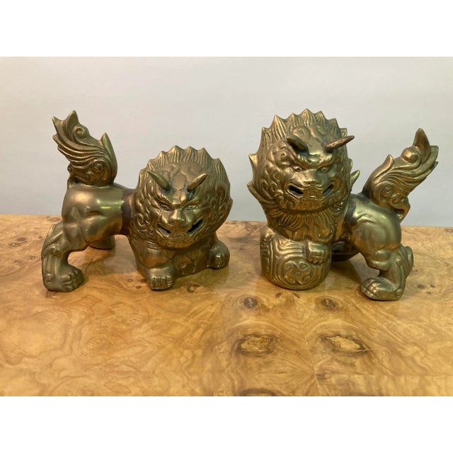 Vintage Brass Foo Dogs a Pair Chairish