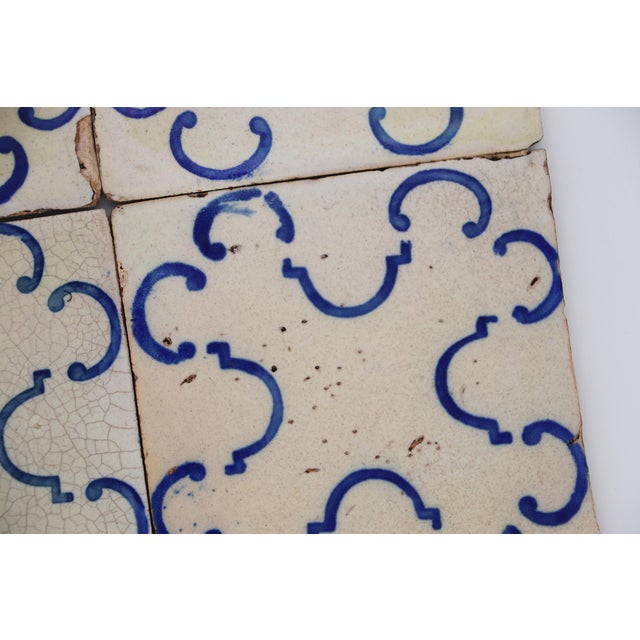 19th/20th Century Portuguese Set of Four Tiles, Tin-Glazed Pottery For Sale - Image 4 of 12