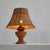 Wabi-Sabi Table Lamp in Turned and Carved Wood with Rattan Shade, 1920s For Sale - Image 4 of 12