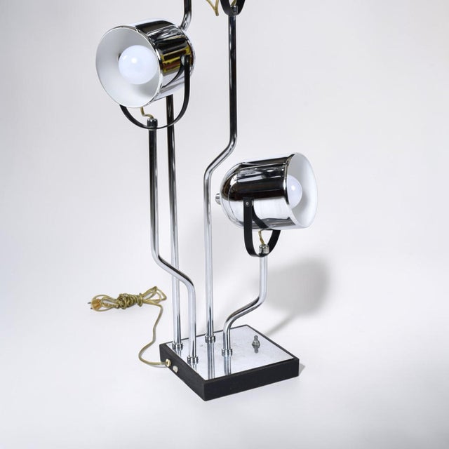 Goffredo Reggiani 1970s Goffredo Reggiani Style Italian Modern Chrome Spotlight Table Lamp For Sale - Image 4 of 11