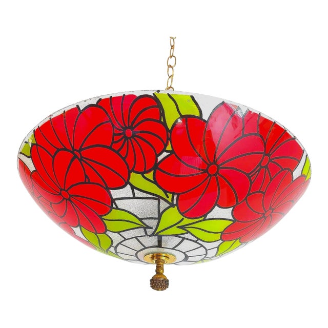 Floral Bowl Chandelier, C1960 For Sale