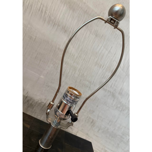 Metal Arteriors Home Matching Pair of Mid-Century Postmodern Tessellated Horn Block Table Lamps, in the Iconic Style of ⁠Karl Springer For Sale - Image 7 of 12