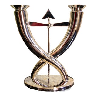 Fleche Silver-Plated Candelabra by Gio Ponti for Christofle, 1928 For Sale