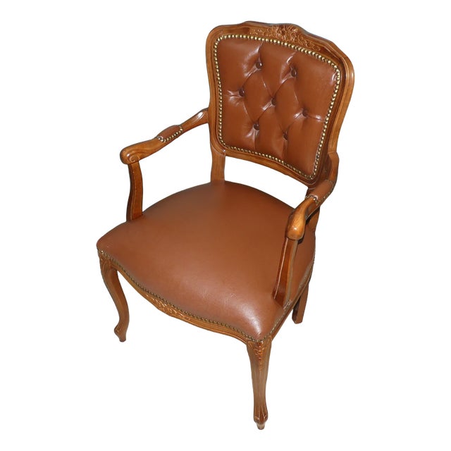 Baroque Chippendale Chair in Skai and Faux Leather, 1960s For Sale