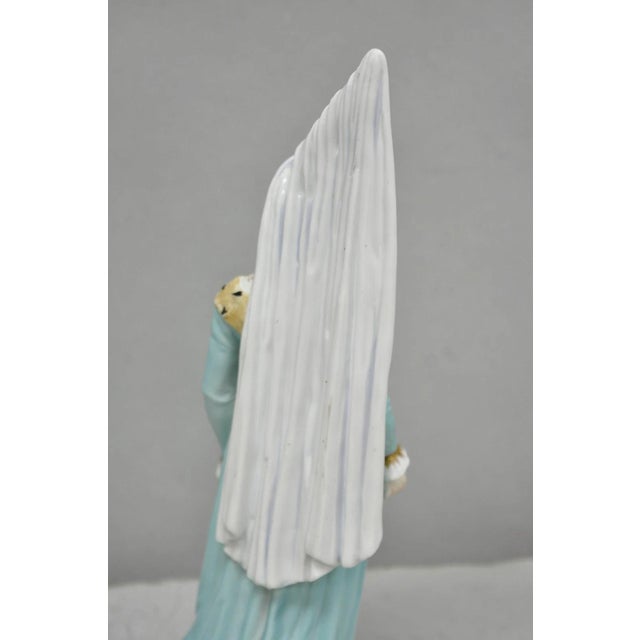 Antique Carl Thieme Potschappel German Dresden Porcelain Medieval Lady Figurine For Sale - Image 9 of 12