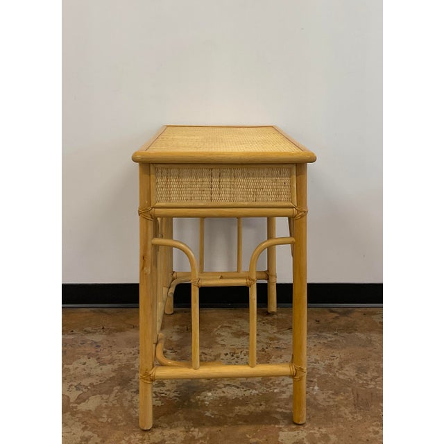 Vintage Bamboo and Rattan Desk, Scandinavian For Sale - Image 4 of 16