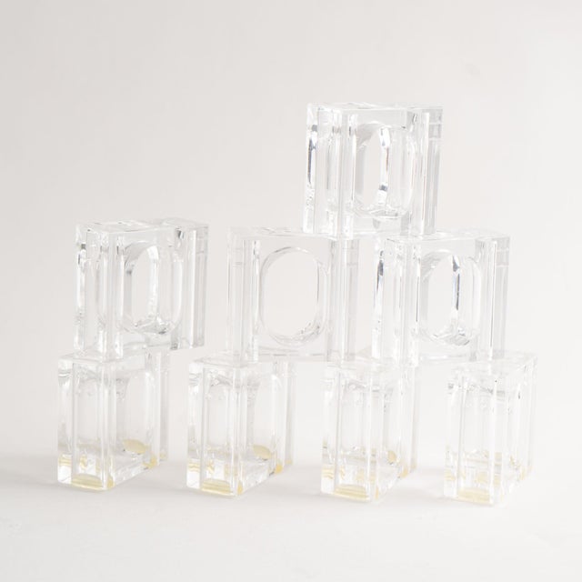 Vintage Lucite Salt and Pepper Shaker Napkin Ring Set For Sale - Image 11 of 11