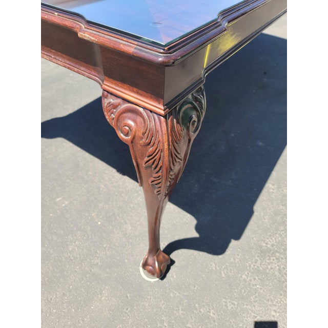 Vintage French Style Cabriole Leg Ball & Claw Foot Long Dining Table by