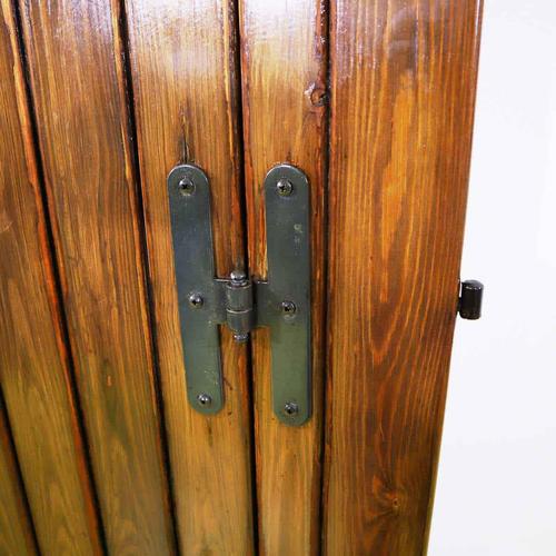 Brown Rustic Pine Double Slatted Door with Hardware For Sale - Image 8 of 11