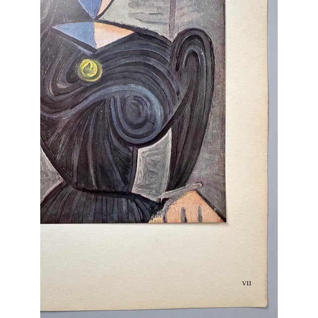 Vintage Pablo Picasso Limited Edition Print Femme en Costume Noir (Woman in Black Dress or Buste De Femme en Noir) 1950 Cubist Portrait For Sale In Portland, ME - Image 6 of 10