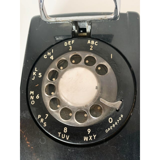 Vintage 1950s Black Rotary Wall Phone Chairish