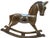 American Large Vintage Holiday Wooden Rocking Horse Pony With Sterling Silver Appliqué For Sale - Image 3 of 11