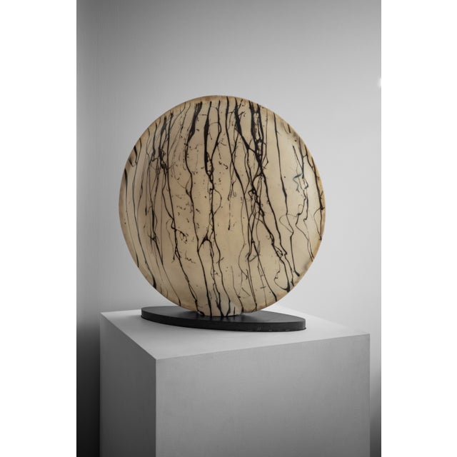 Vintage Round Table Lamp, 1980s For Sale - Image 3 of 7